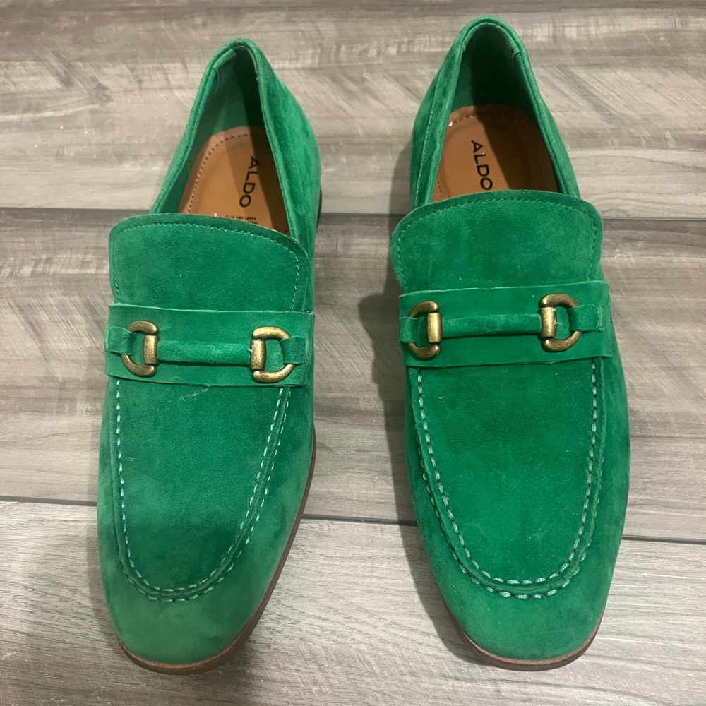 ALDO Men's Vibrant Green Suede Loafers